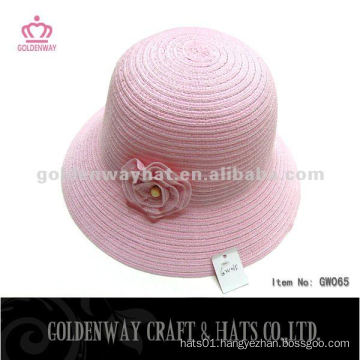 Promotional wholesale lady girls straw bucket hats